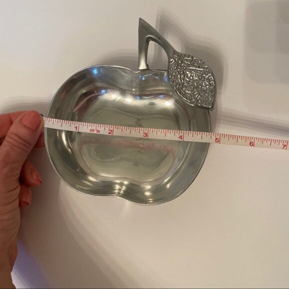 PIER 1 DISHES PAIR SILVER TONE APPLE PEAR HOME DINING SERVE WARE DECOR ACCENT - Picture 5 of 7